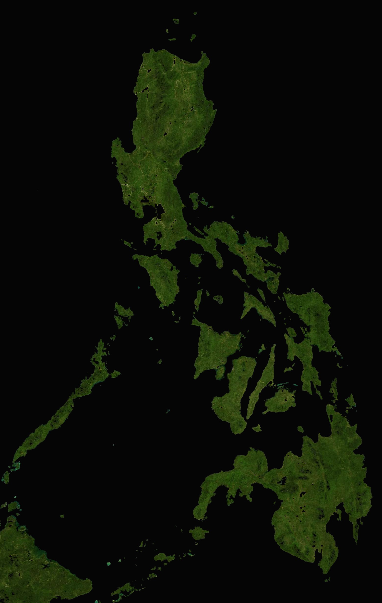 Satellite map of the Philippines